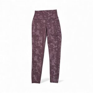 Sweaty Betty Super Sculpt Burgundy Floral Camo 7/8 Length Leggings Size XS